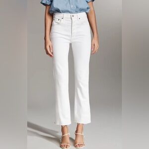 Aritzia Denim Forum Cropped White Jeans